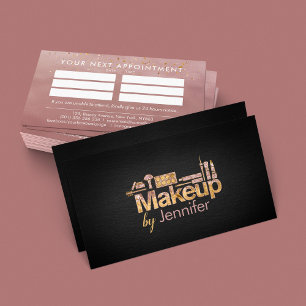 Makeup Rose Gold Appointment Business Card