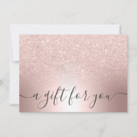 Makeup Rose gold glitter foil gift certificate