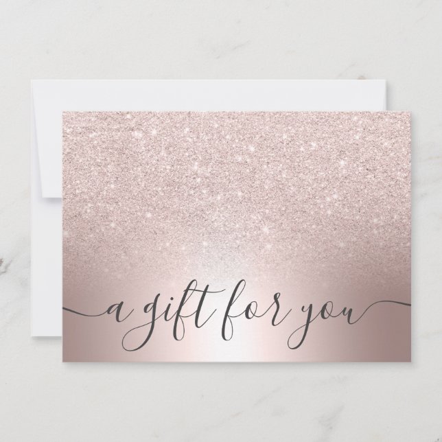 Makeup Rose gold glitter foil  gift certificate (Front)