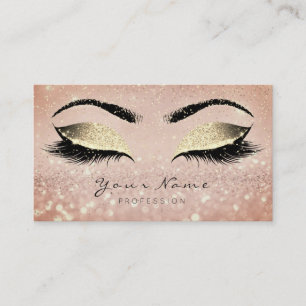 Makeup Rose Gold Lashes Extension Studio Confetti Appointment Card