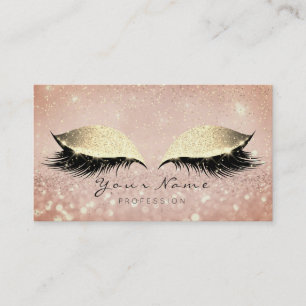 Makeup Rose Gold Lashes Extention Glitter Beauty Appointment Card