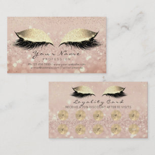 Makeup Rose Golden Lashes Extension Loyalty Card10