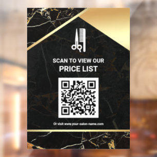 Makeup Salon QR Code Price List Black Marble