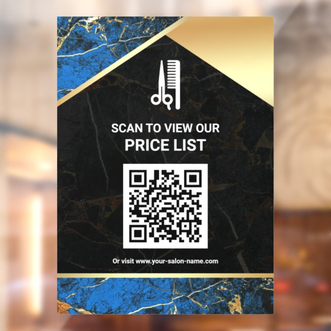 Makeup Salon QR Code Price List Blue Marble (Sheet 2)