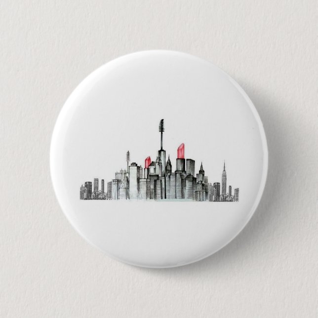 Makeup Sky Line 6 Cm Round Badge (Front)