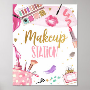 Makeup Station Spa Party Girl Glamour Birthday Poster