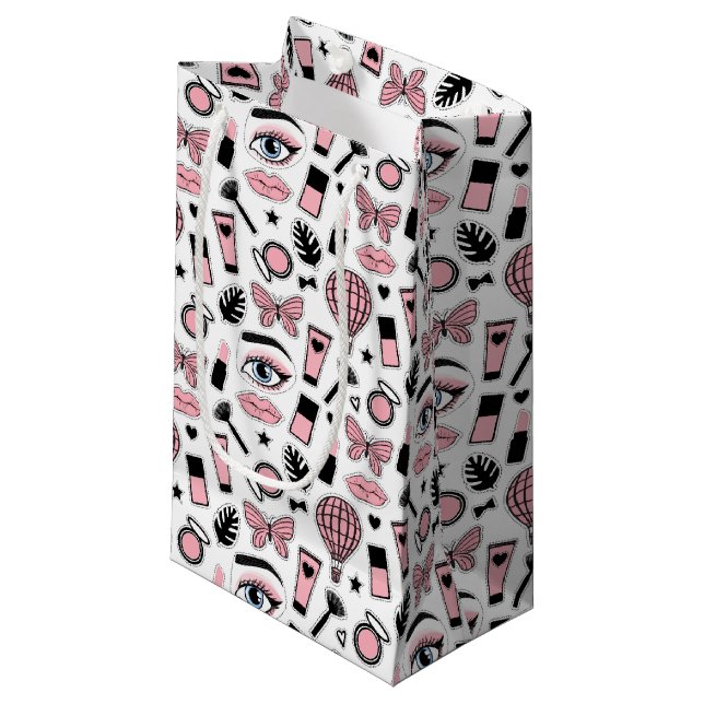 Makeup Sticker Pattern Small Gift Bag (Front Angled)