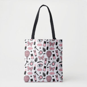 Makeup Sticker Pattern Tote Bag