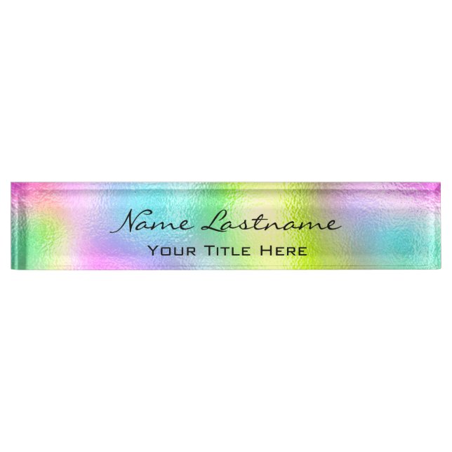 Makeup Studio Aesthetician Beauty Hair Holograph Nameplate (Front)