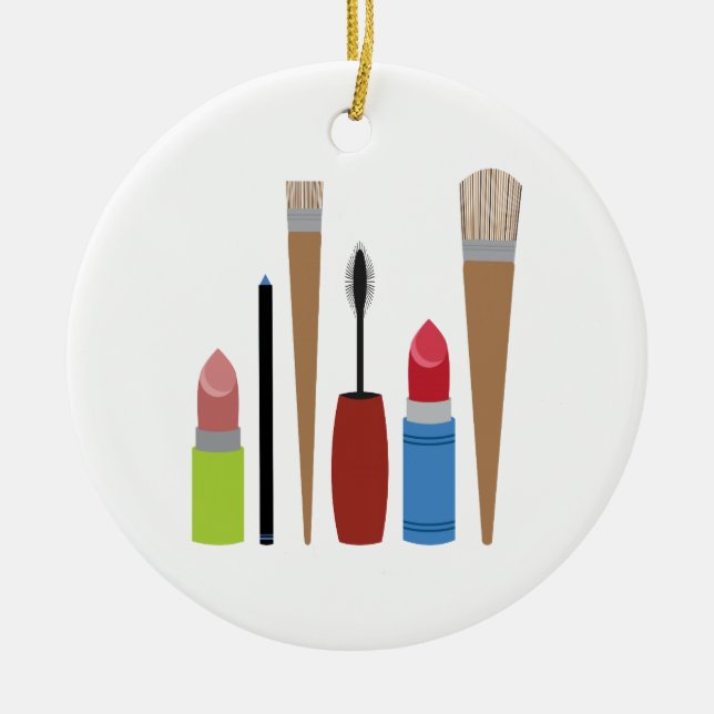 Makeup Tools Ceramic Tree Decoration (Front)