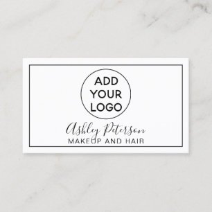 Makeup typography black white minimalist frame business card