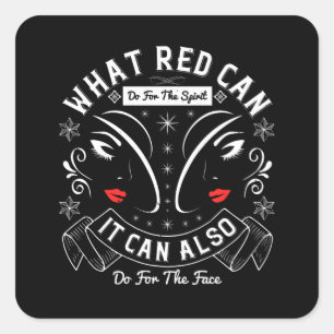 Makeup - What Red Can Do For The Spirit Square Sticker