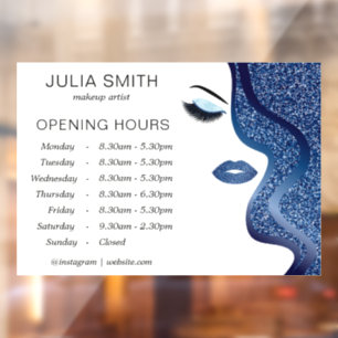 Makeup with dark blue glitter effect