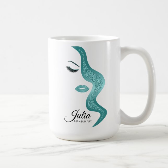 Makeup with glitter effect coffee mug (Right)