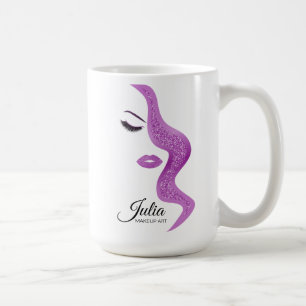 Makeup with glitter effect coffee mug