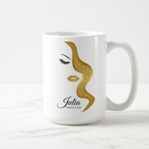 Makeup with glitter effect coffee mug