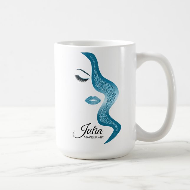 Makeup with glitter effect coffee mug (Right)