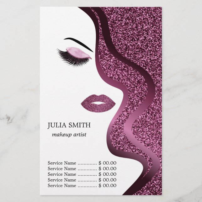 Makeup with glitter effect flyer (Front)