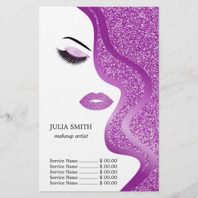 Makeup with glitter effect flyer (Front)