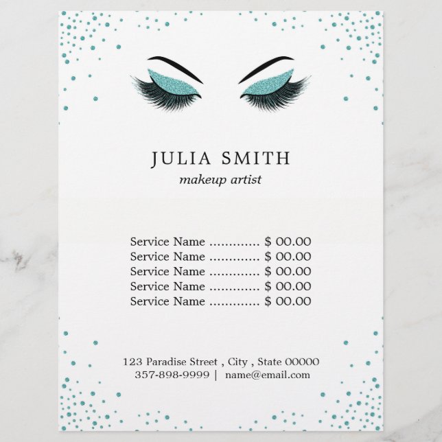 Makeup with glitter effect flyer (Front)