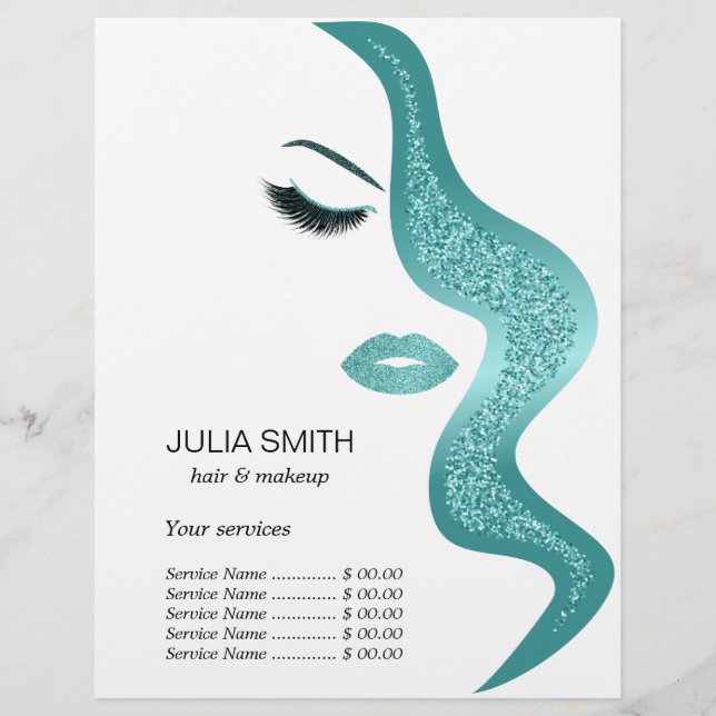 Makeup with glitter effect flyer (Front)