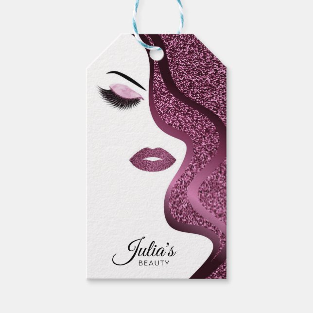 Makeup with glitter effect gift tags (Front)
