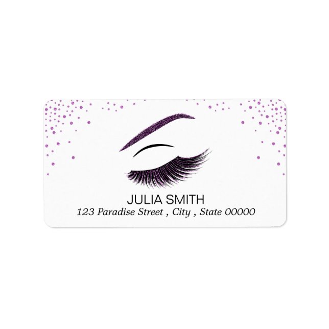 Makeup with glitter effect label (Front)