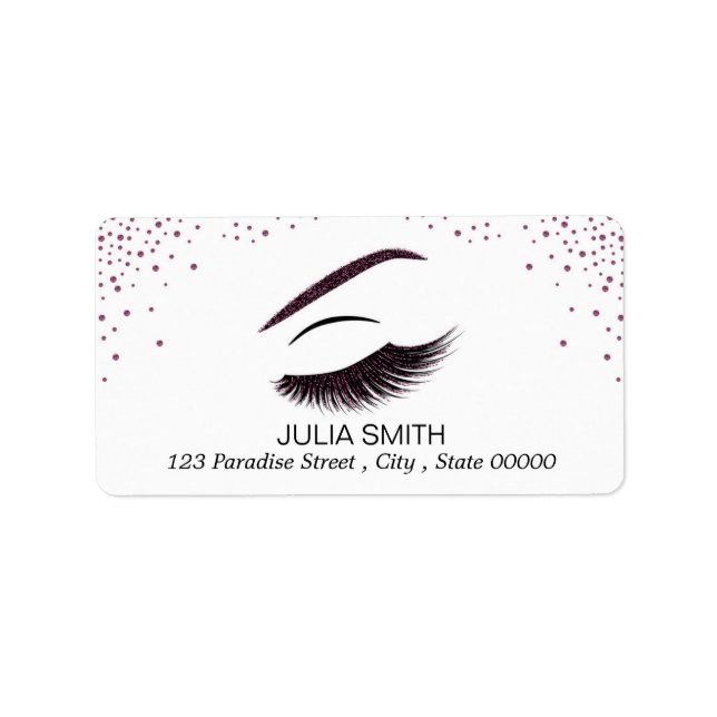Makeup with glitter effect label (Front)