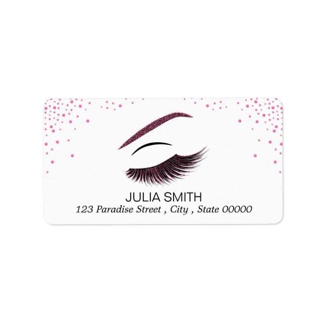 Makeup with glitter effect label (Front)