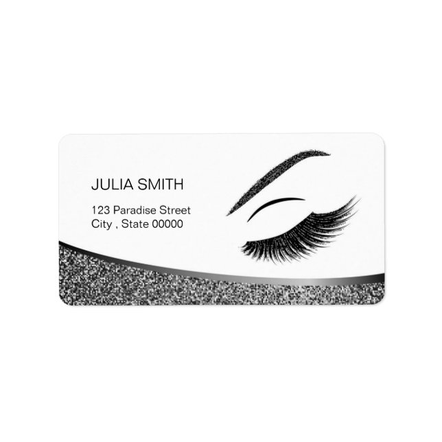 Makeup with glitter effect label (Front)
