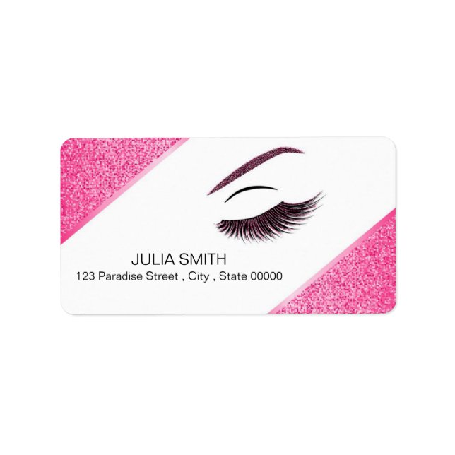 Makeup with glitter effect label (Front)