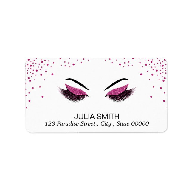 Makeup with glitter effect label (Front)