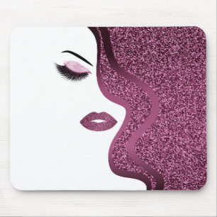 Makeup with glitter effect mouse pad