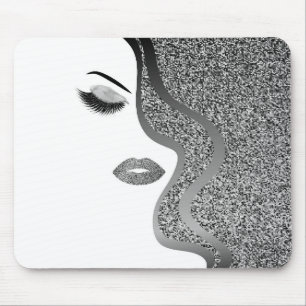 Makeup with glitter effect mouse pad