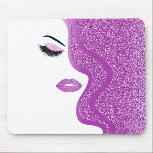 Makeup with glitter effect mouse pad