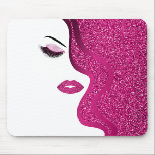 Makeup with glitter effect mouse pad