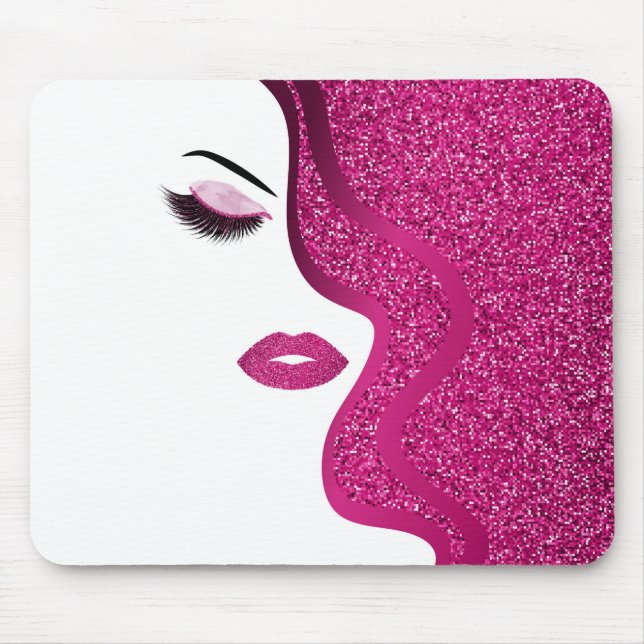 Makeup with glitter effect mouse pad (Front)