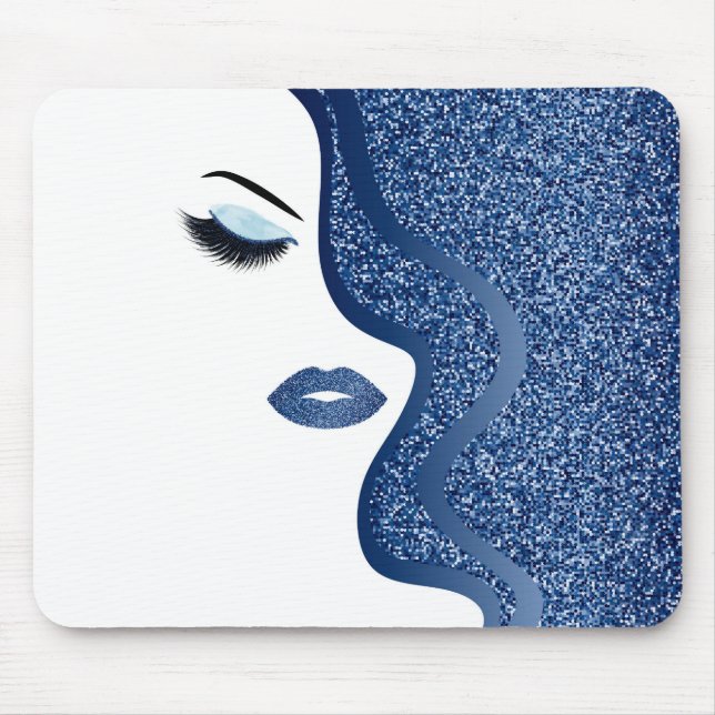 Makeup with glitter effect mouse pad (Front)