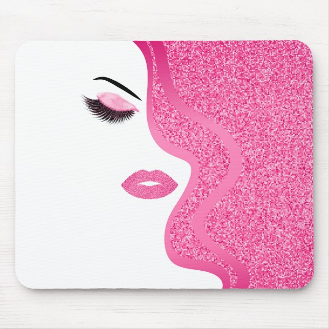 Makeup with glitter effect mouse pad (Front)