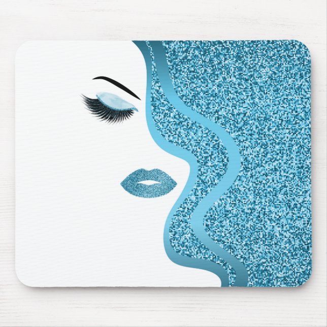 Makeup with glitter effect mouse pad (Front)