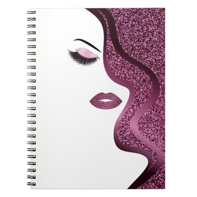 Makeup with glitter effect notebook (Front)