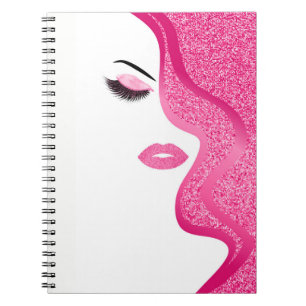 Makeup with glitter effect notebook