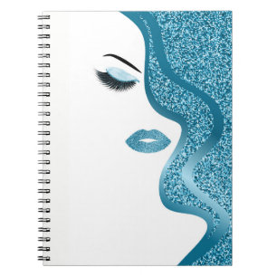 Makeup with glitter effect notebook