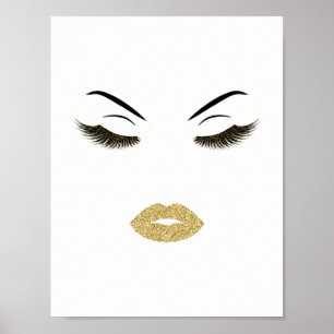 Makeup with glitter effect poster