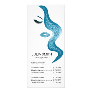 Makeup with glitter effect rack card