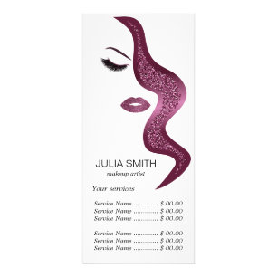 Makeup with glitter effect rack card