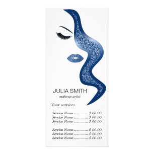 Makeup with glitter effect rack card