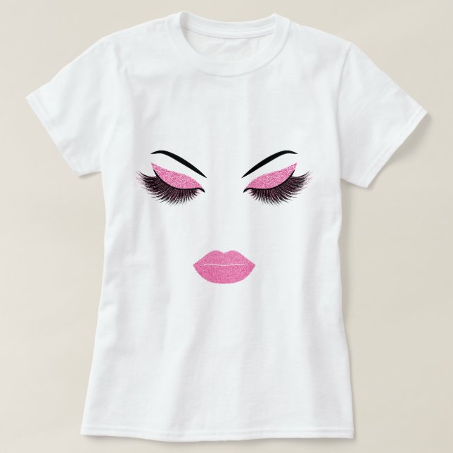 Makeup with glitter effect T-Shirt (Design Front)