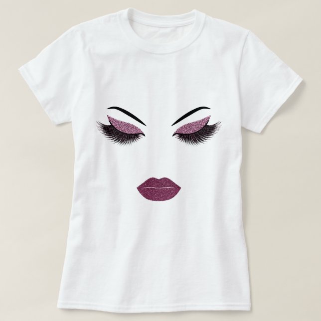 Makeup with glitter effect T-Shirt (Design Front)
