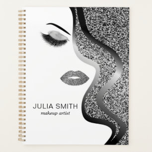 Makeup with silver effect planner
